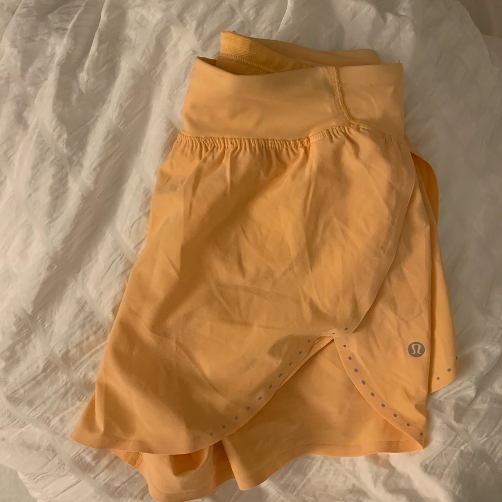 Lululemon Fast and Free Reflective High-Rise Classic-Fit Short 3" Orange Size 4